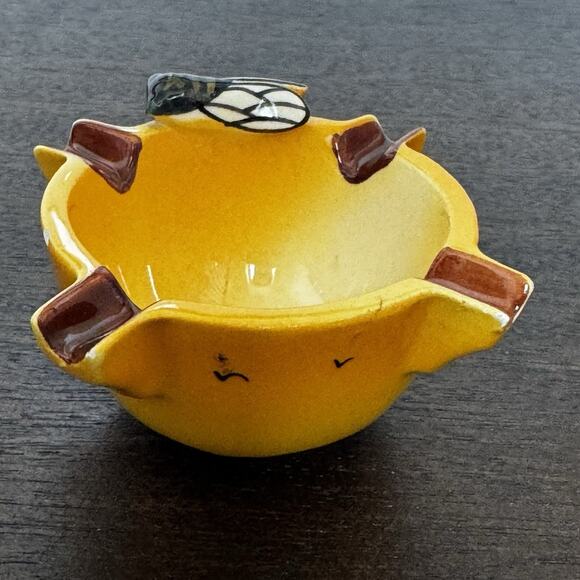 Vintage Ceramic Cicada Ashtray Provençal France Hand Painted Insect Bug Fly Dish - Picture 5 of 16